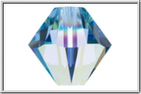 Swarovski Bicone 5328, 4mm, 211AB - light sapphire,  AB, 25 Stk.